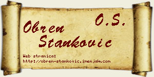 Obren Stanković vizit kartica